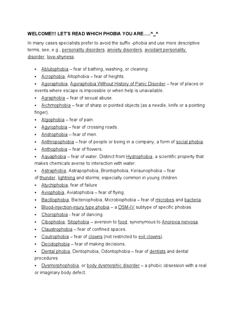 Phobias | PDF | Phobia | Agoraphobia