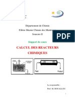 Cours Calcul Des Réacteurs Chimique. Master Chimie Des Matériaux FPN-converti