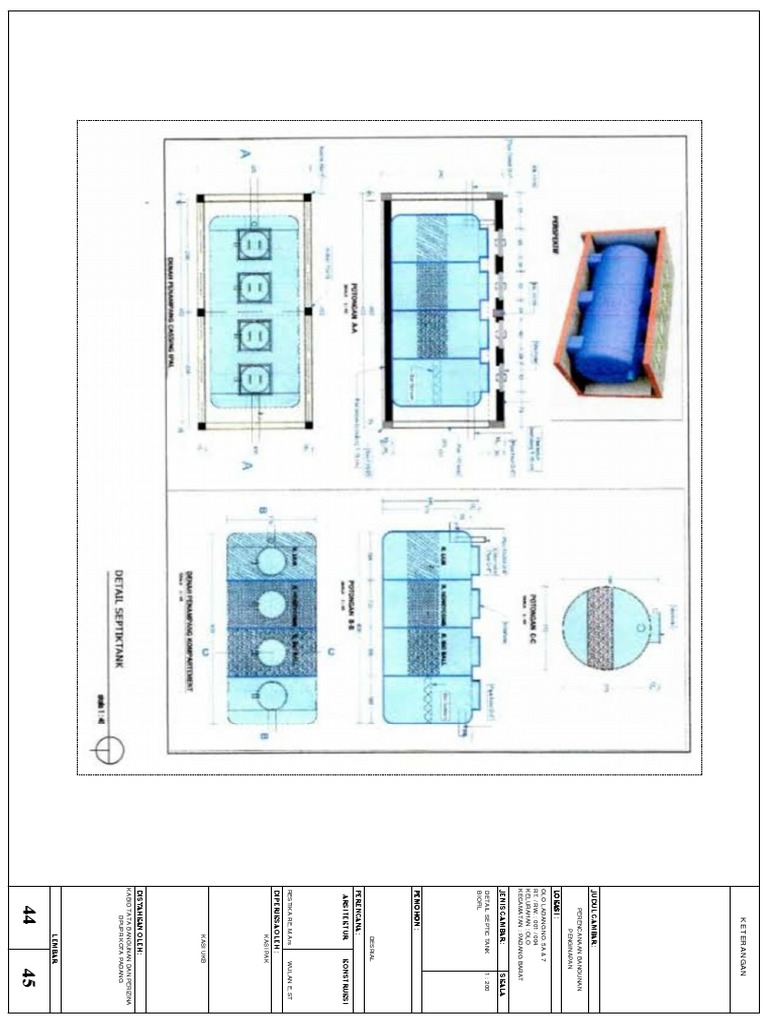 Gambar Kerja Detail Bio Septic Tank Dan Resapan File Dwg 495x640