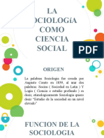 La sociología como ciencia social