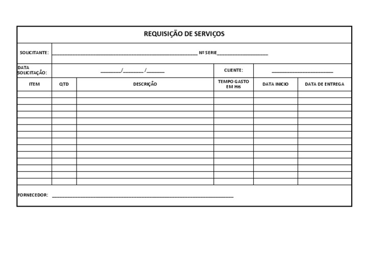 Modelo de Requisição de Serviços | PDF | Finanças e Administração de ...