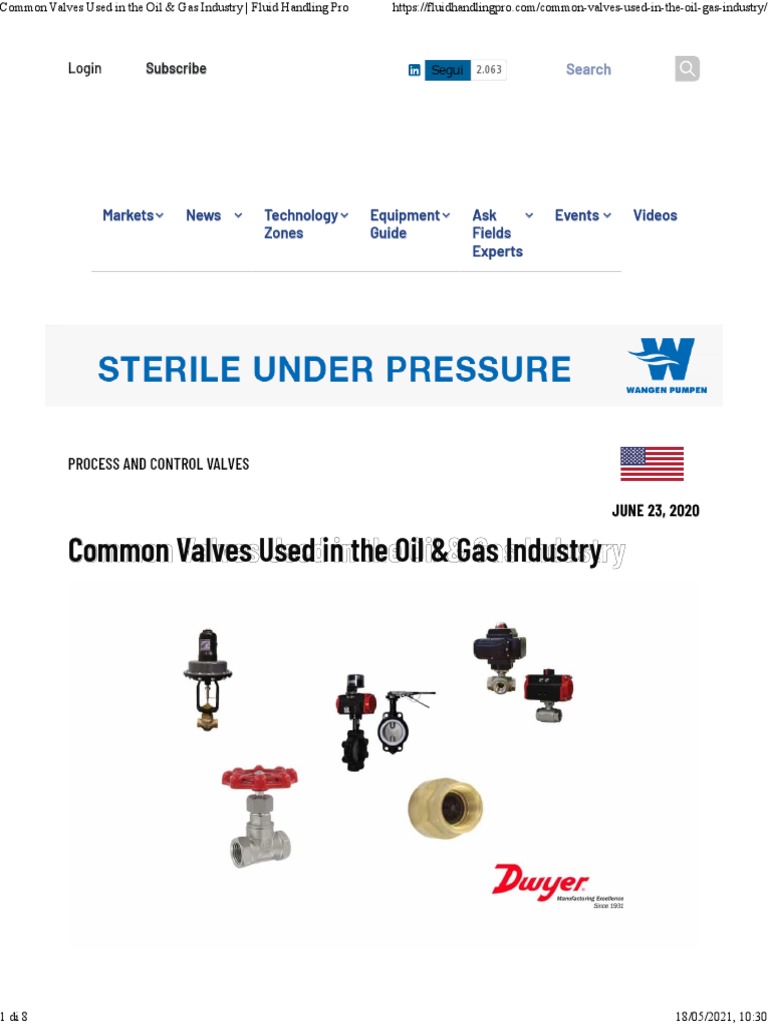 Common Valves Used in The Oil & Gas Industry PDF Valve Actuator