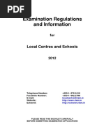 Examination Regulations and Information: Local Centres and Schools