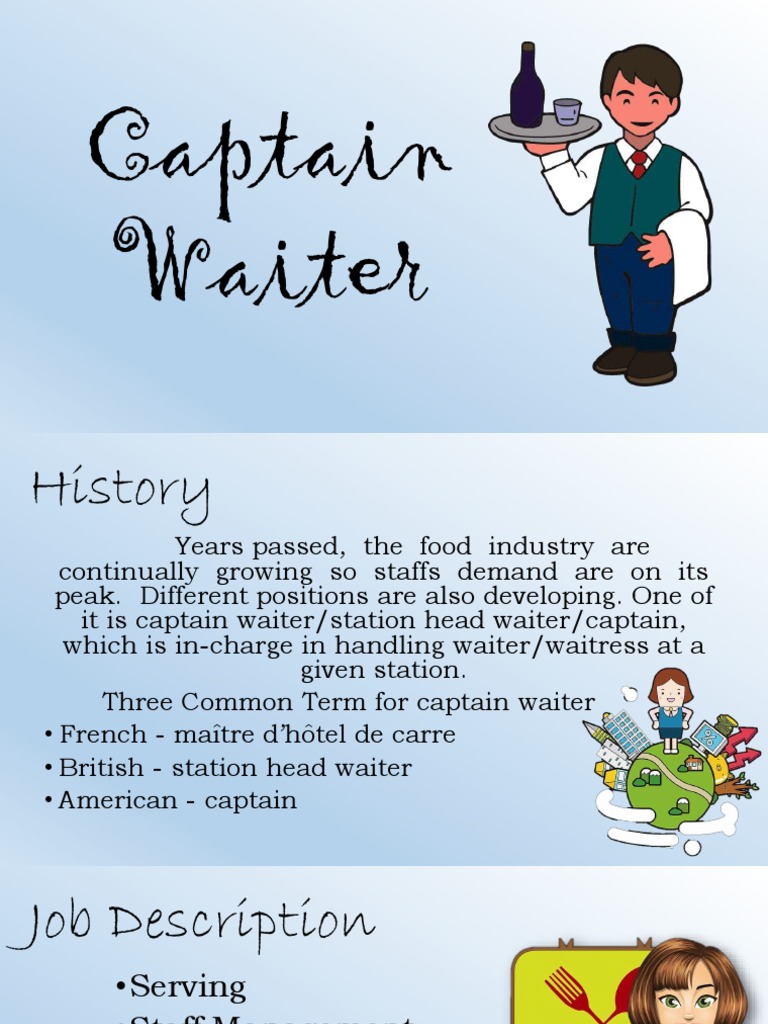 Captain Waiter | PDF | Waiting Staff | Food And Drink