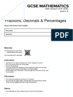 Fractions Decimals Percentages Questions MME