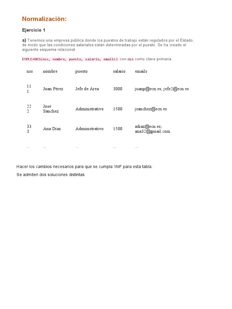 Normalización de Tablas Relacionales en SQL | PDF