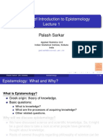 A (Very) Brief Introduction To Epistemology (Inglés) - Palash Sarkar