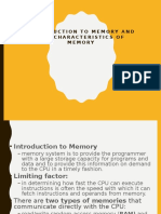 Introduction To Memory and Key Characteristics of Memory