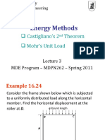 Energy Methods: Castigliano's 2 Theorem Mohr's Unit Load