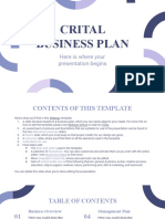 Crital Business Plan: Here Is Where Your Presentation Begins