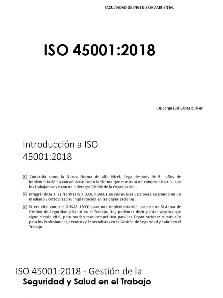 ISO 45001:2018 - Gestión de SST | PDF | Auditoría | Planificación