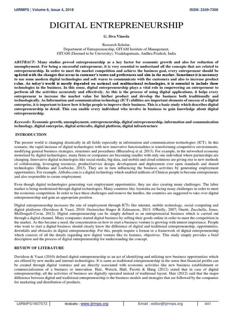 Digital Entrepreneurship | PDF | Entrepreneurship | Innovation