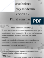 Curso Hebreo Clásico y Moderno Lección 12 Plural Constructo