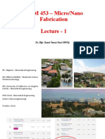 BMM 453 - Micro/Nano Fabrication Lecture - 1: Dr. Öğr. Üyesi Yavuz Nuri ERTAŞ