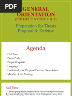 General Orientation: (Project Study 1 & 2)