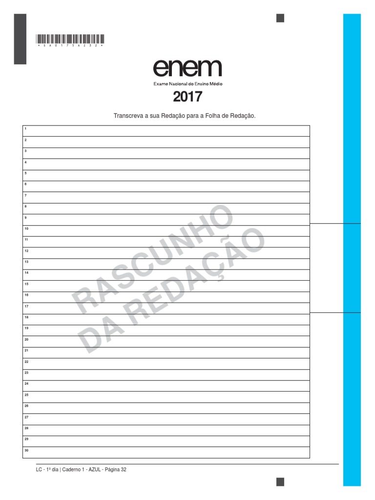 Folha de Rascunho (Enem) | PDF