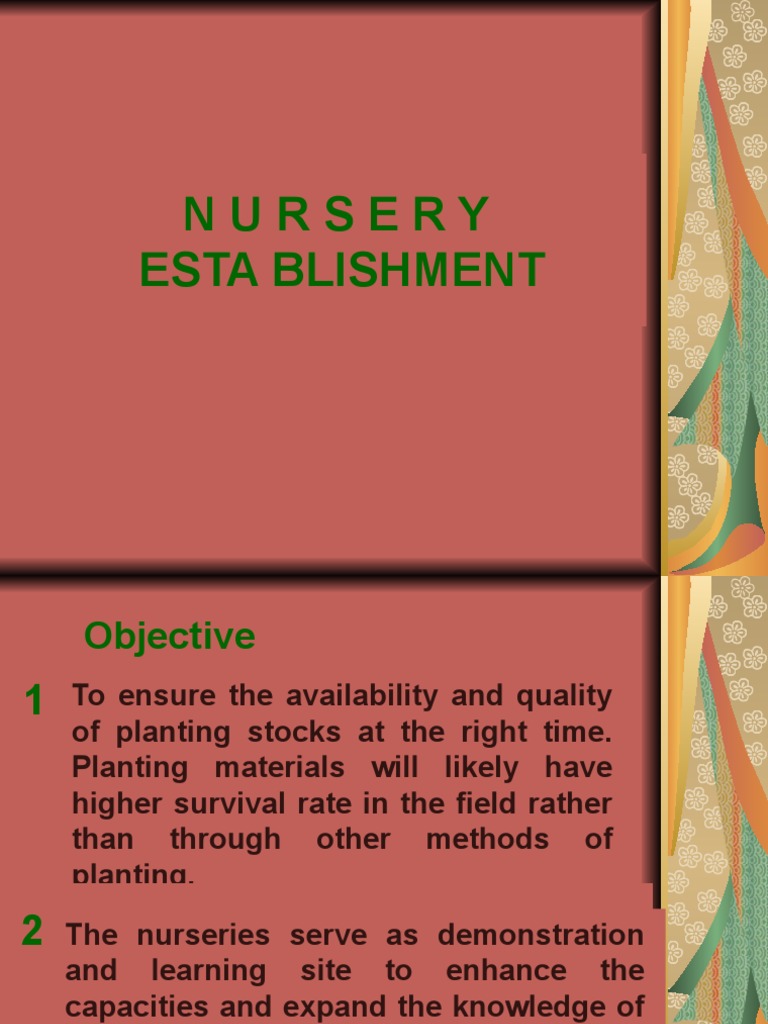Nursery Establishment For Presentation PDF Waste Agriculture