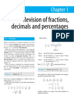 Revision of Fractions, Decimals and Percentages