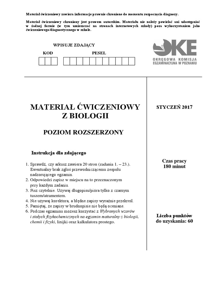 Próbna Matura Oke Poznań Styczeń 2017