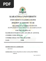 Karatina University: University Examinations 2018/2019 ACADEMIC YEAR