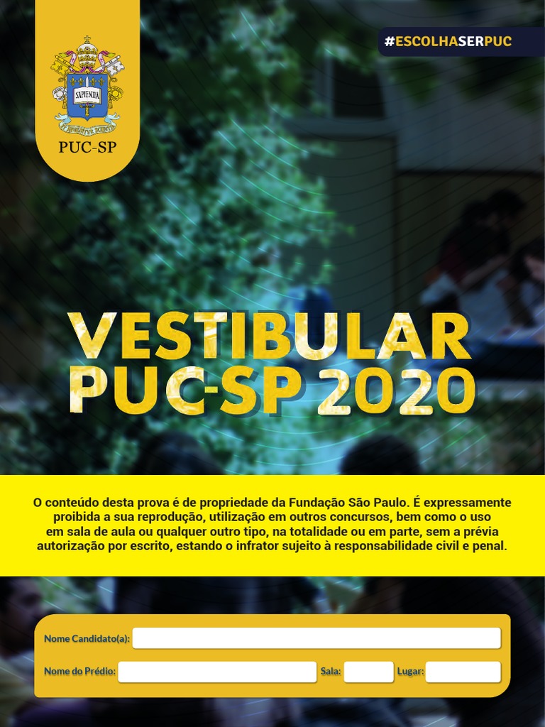 Prova do Vestibular PUC-SP | PDF | Tabela periódica | Química