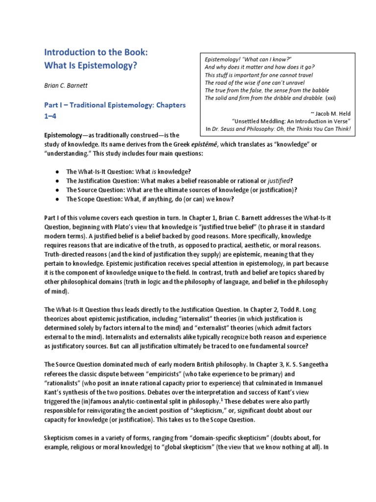 Understanding Epistemology: Key Concepts | PDF | Epistemology | Skepticism