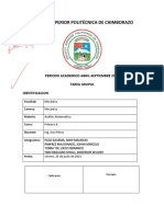 Escuela Superior Politécnica de Chimborazo: Periodo Academico Abril-Septiembre 2021 Tarea Grupal Identificacion