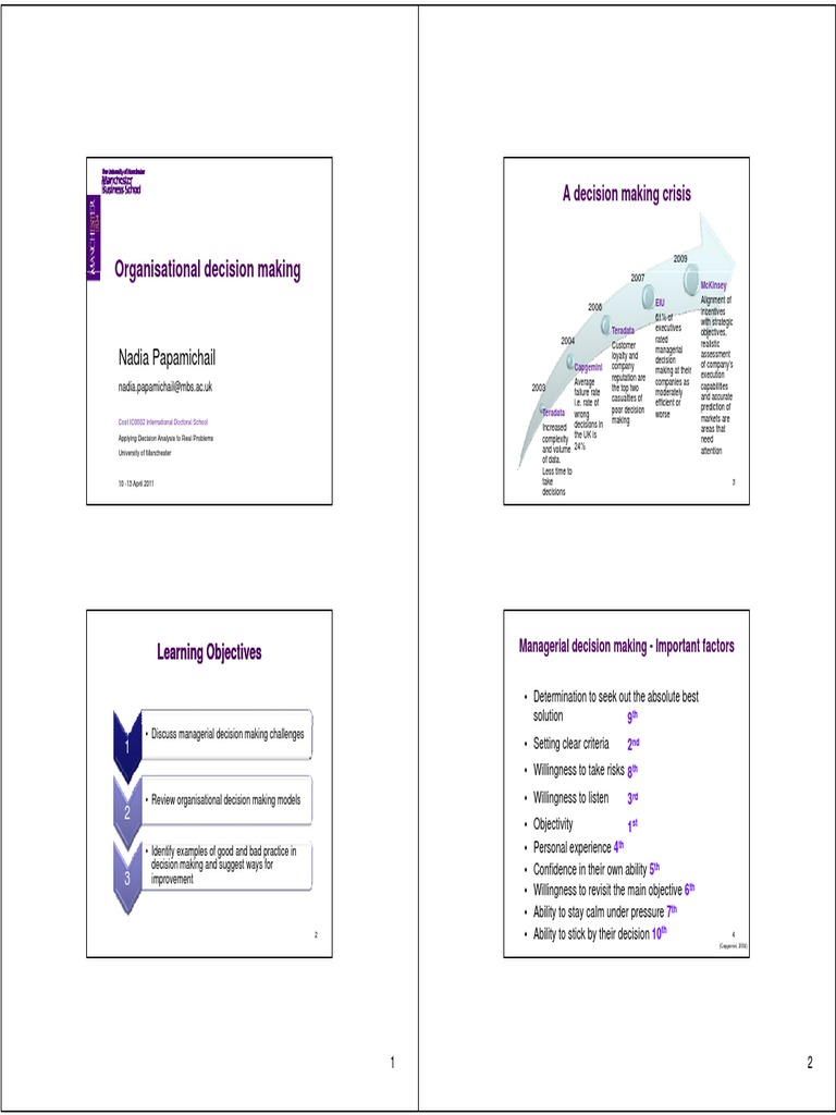 Organisational Decision Making Insights | PDF | Decision Making ...