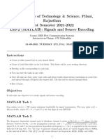 Birla Institute of Technology & Science, Pilani, Rajasthan First Semester 2021-2022 Lab-2 (MATLAB) : Signals and Source Encoding