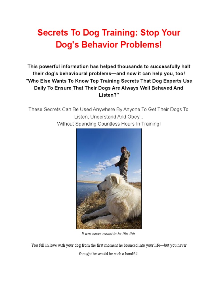 Secrets to Solving Dog Behavior Issues | PDF | Dog Training