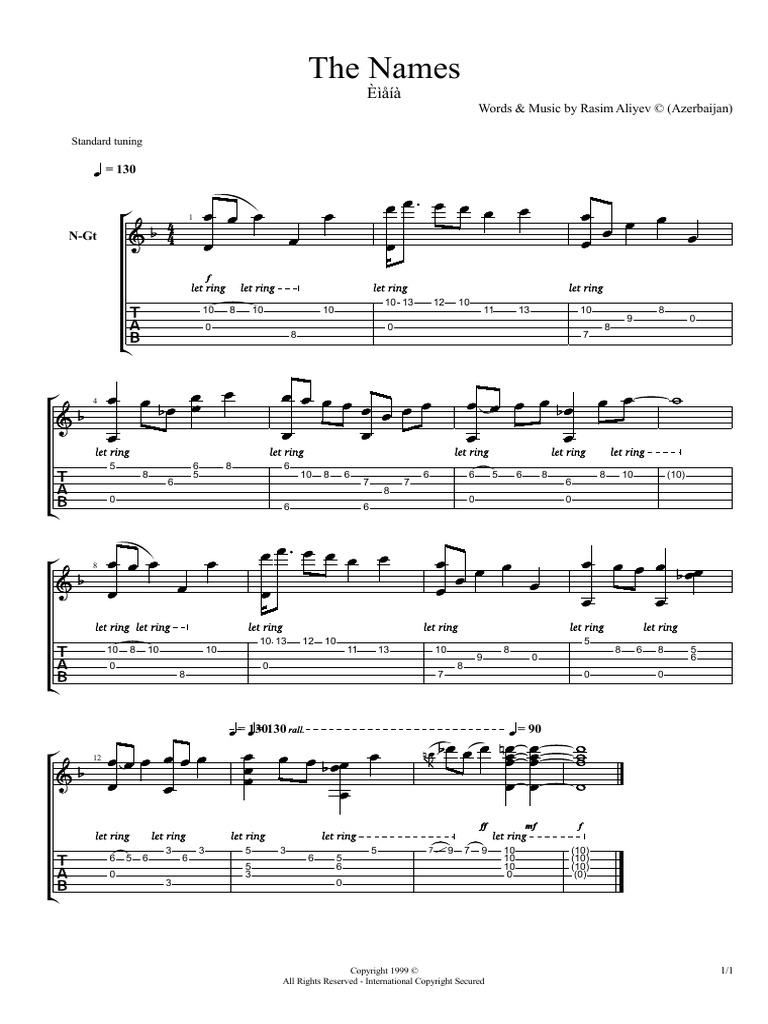 The Names Standard Tuning Download Free PDF Social Information