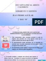 Emprendimiento Jean Pierre Consejos para Reducir Gastos