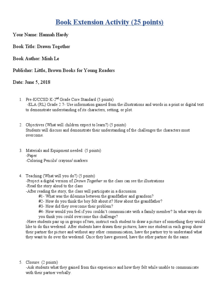 Drawn Together Book Extention | PDF