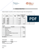 Advance Settlement Form