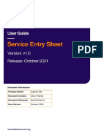 User Guide - Service Entry Sheet - October 2021 - v1.0