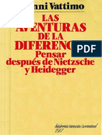 Las Aventuras de La Diferencia Pensar Después de Nietzsche y Heidegger