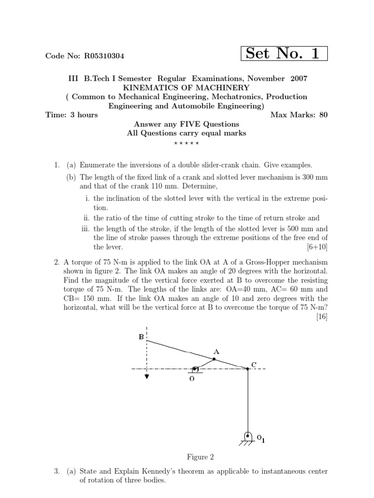 Kinematics of Machinery | PDF | Gear | Belt (Mechanical)