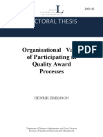 Doctoral Thesis: Organisational Value of Participating in Quality Award Processes