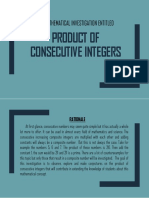 A Mathematical Investigation Entitled: Product of Consecutive Integers