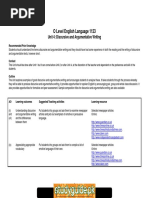 O Level English Language 1123: Unit 4: Discursive and Argumentative Writing