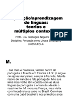 Aula 2 - PLE - Aquisição aprendizagem de línguas - teorias e múltiplos contextos