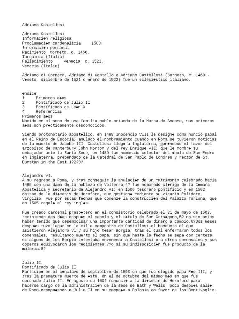 Adriano Castellesi PDF Santa Sede