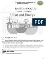 Science Grade 7, q3, 6 Pages, Force and Energy