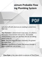 Calculate Maximum Probable Flow Rate in Building Plumbing System