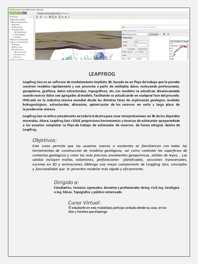 Curso de Modelamiento 3D en Leapfrog Geo | PDF | Geología | Sistema de ...