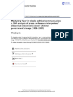 Mediating Face' in Triadic Political Communication - A CDA Analysis of Press Conference Interpreters' Discursive (Re) Construction, GU 2019b