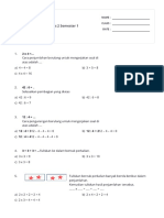 PTS Matematika SD Kelas 2 Semester 1 - Print - Quizizz