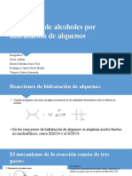 Obtencion de Alcoholes Por Hidratacion de Alquenos Organica