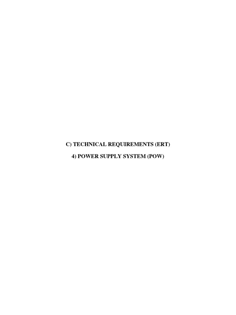 Power Supply System Technical Requirements | PDF | Electrical ...