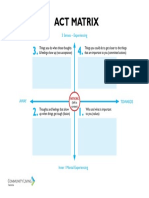 5 Senses ACT Matrix for Values and Committed Actions